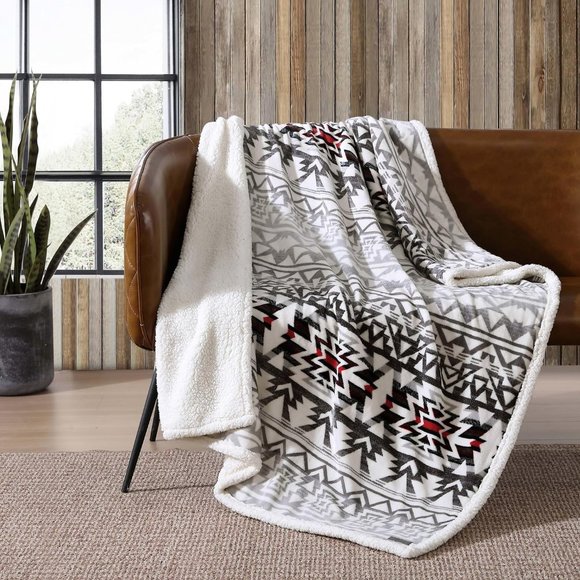 Throw Reversible Sherpa Fleece Bedding Blanket For All Seasons Home Decoration